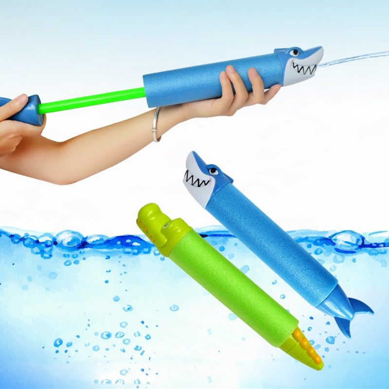 33cm Summer Water Gun Toys Pistol Blaster Shooter Outdoor Swimming Pools Cartoon Shark Crocodile Squirter Toys For Children