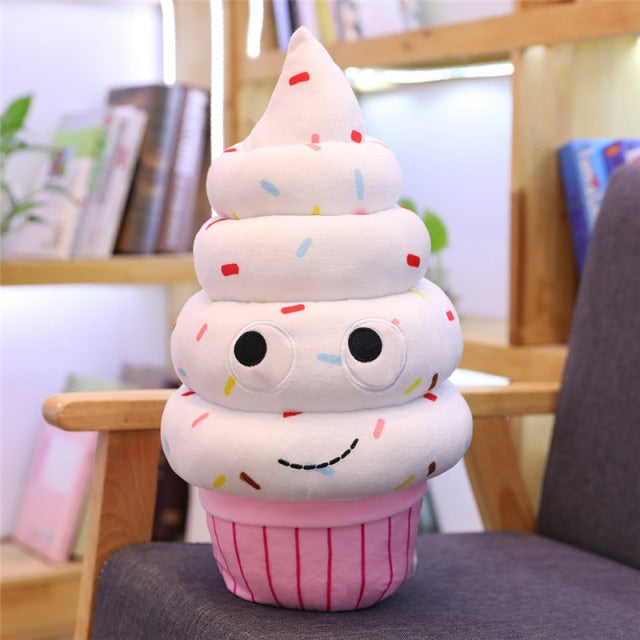 Cute Cartoon Plush Hamburger ice cream french fries toy stuffed food Popcorn cake pizza pillow cushion kids toys birthday gift