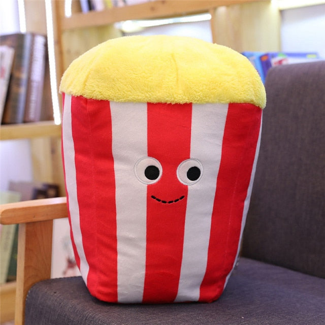 Cute Cartoon Plush Hamburger ice cream french fries toy stuffed food Popcorn cake pizza pillow cushion kids toys birthday gift