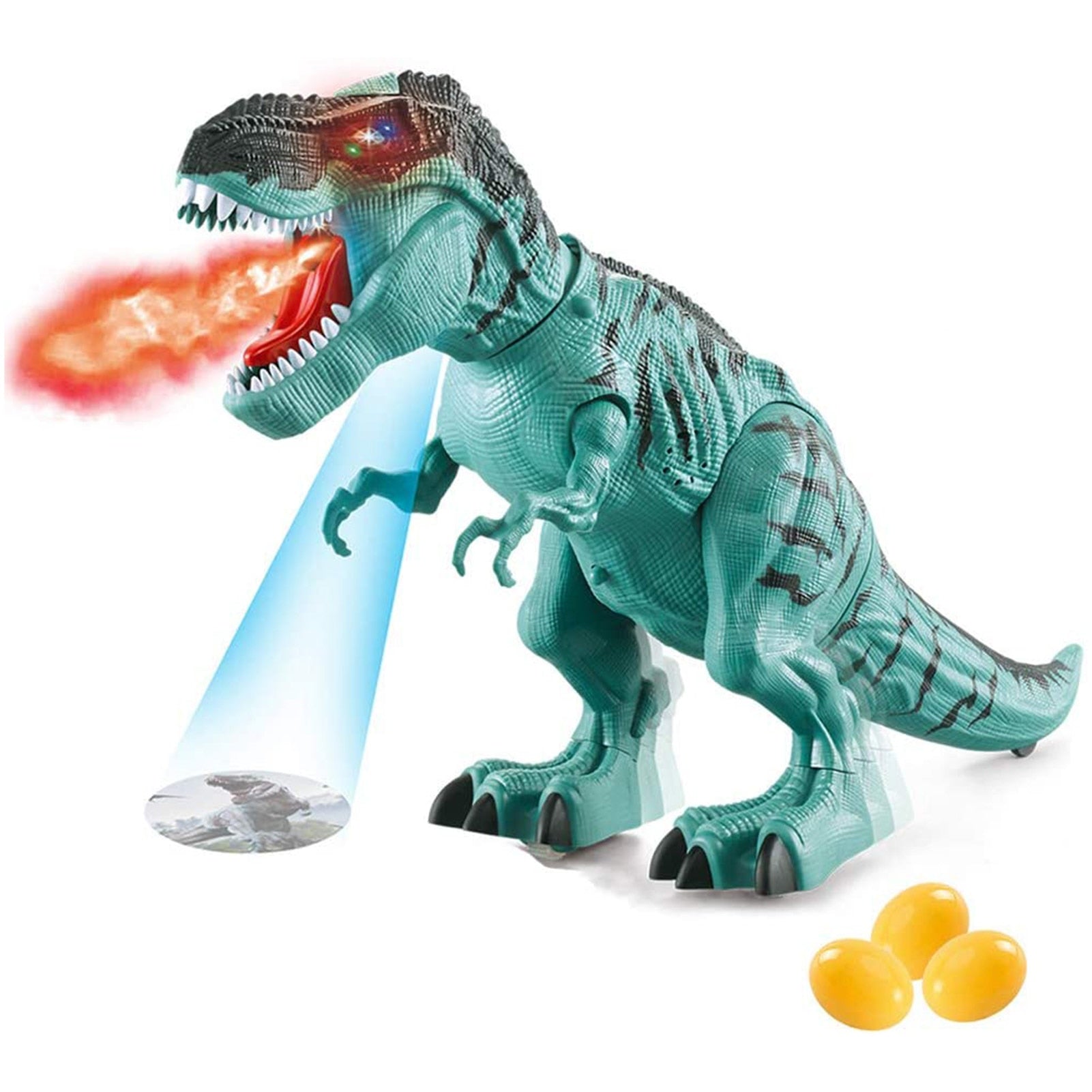 Electronic Dinosaur Toy Simulated Flame Spray Tyrannosaurus T-Rex Walking Dinosaur Toy Water Spray Red Light & Realistic Sounds