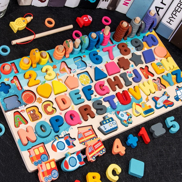 Wooden Montessori Educational Toys For Children Kids Early Learning Infant Shape Color Match Board Toy For 3 Year Old Kids Gift