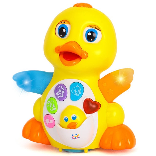 Electric Pet Big Yellow Duck Toy Children's Card Lights Flashing Rocking Music Early Education Toy