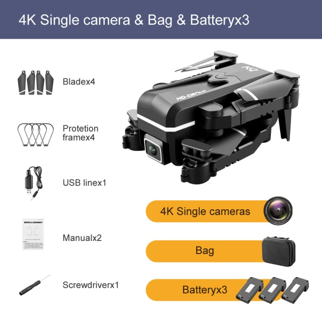 TYRC KK1 RC Mini Drone 4K Professional HD Dual Camera WiFi Fpv One-key Automatic Return Hold Foldable Quadcopter Kids Toys GIft