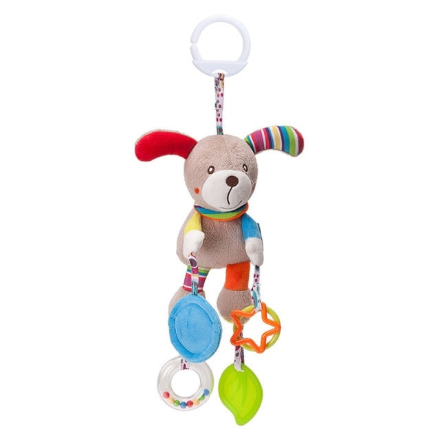 New Arrival Soft Giraffe Animal Handbells Rattles Plush Infant Baby development Handle Toys Hot Selling WIth Teether Baby Toy