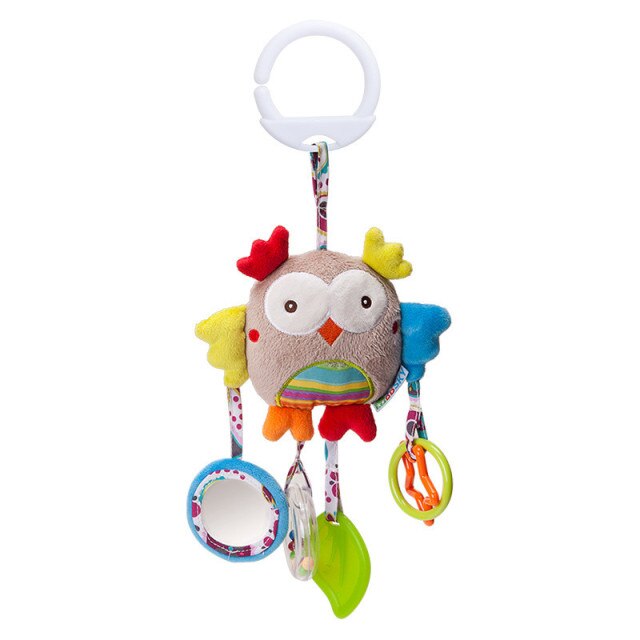 New Arrival Soft Giraffe Animal Handbells Rattles Plush Infant Baby development Handle Toys Hot Selling WIth Teether Baby Toy