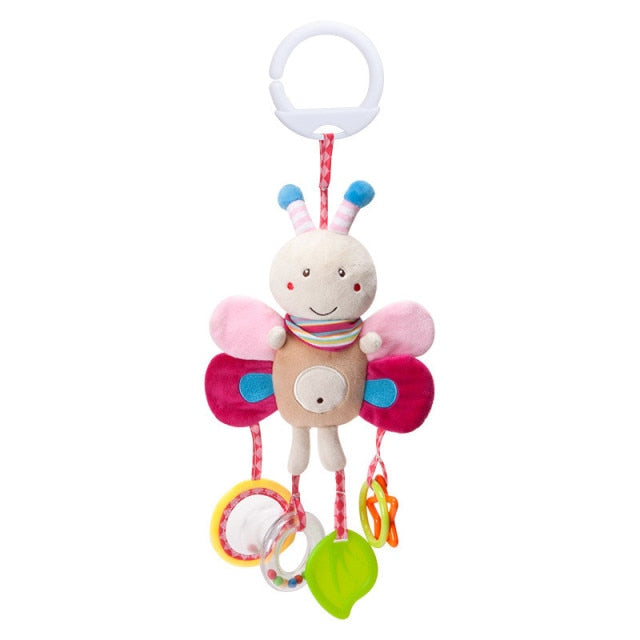 New Arrival Soft Giraffe Animal Handbells Rattles Plush Infant Baby development Handle Toys Hot Selling WIth Teether Baby Toy