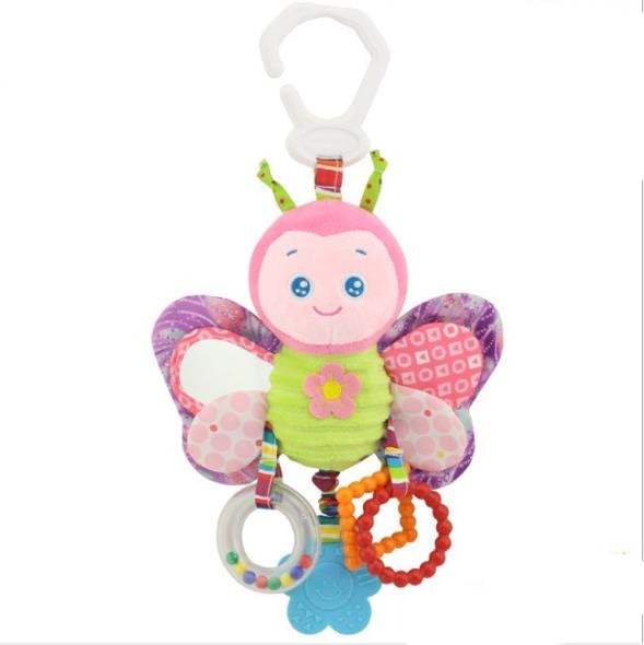 New Arrival Soft Giraffe Animal Handbells Rattles Plush Infant Baby development Handle Toys Hot Selling WIth Teether Baby Toy