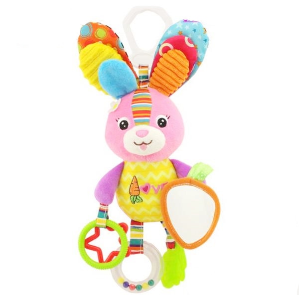 New Arrival Soft Giraffe Animal Handbells Rattles Plush Infant Baby development Handle Toys Hot Selling WIth Teether Baby Toy
