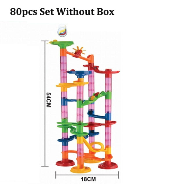 109pcs Set DIY Construction Marble Run Race Track Building Blocks Kids 3D Maze Ball Roll Toys Children Christmas Gift