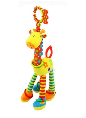 New Arrival Soft Giraffe Animal Handbells Rattles Plush Infant Baby development Handle Toys Hot Selling WIth Teether Baby Toy