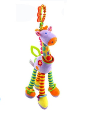 New Arrival Soft Giraffe Animal Handbells Rattles Plush Infant Baby development Handle Toys Hot Selling WIth Teether Baby Toy