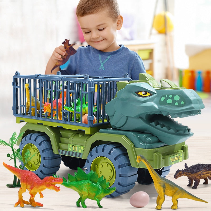 Car Toy Dinosaurs Transport Car Carrier Truck Toy Pull Back Vehicle Toy with Dinosaur Gift for Children