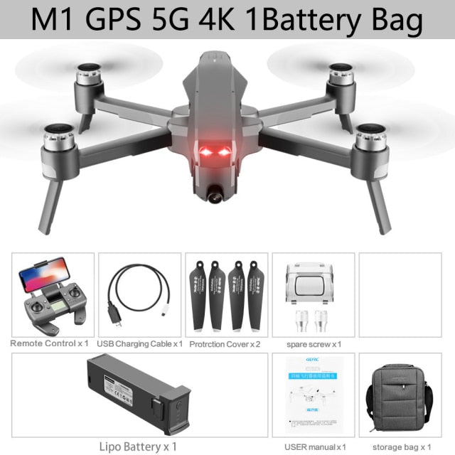 M1 GPS Drone With Two-Axis Gimbal 4K Professional Camera 5G WIFI FPV Dron Brushless Motor 30mins Distance 3km Rc Quadcopter