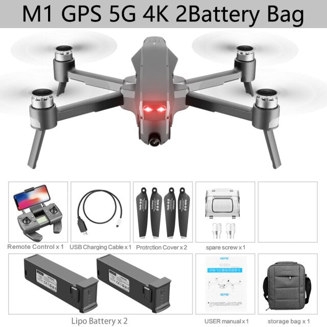 M1 GPS Drone With Two-Axis Gimbal 4K Professional Camera 5G WIFI FPV Dron Brushless Motor 30mins Distance 3km Rc Quadcopter