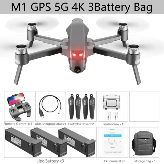 M1 GPS Drone With Two-Axis Gimbal 4K Professional Camera 5G WIFI FPV Dron Brushless Motor 30mins Distance 3km Rc Quadcopter