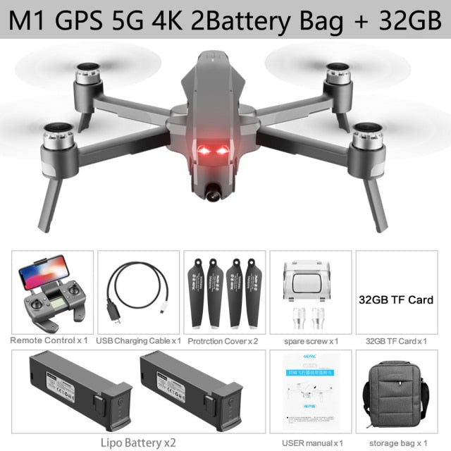 M1 GPS Drone With Two-Axis Gimbal 4K Professional Camera 5G WIFI FPV Dron Brushless Motor 30mins Distance 3km Rc Quadcopter