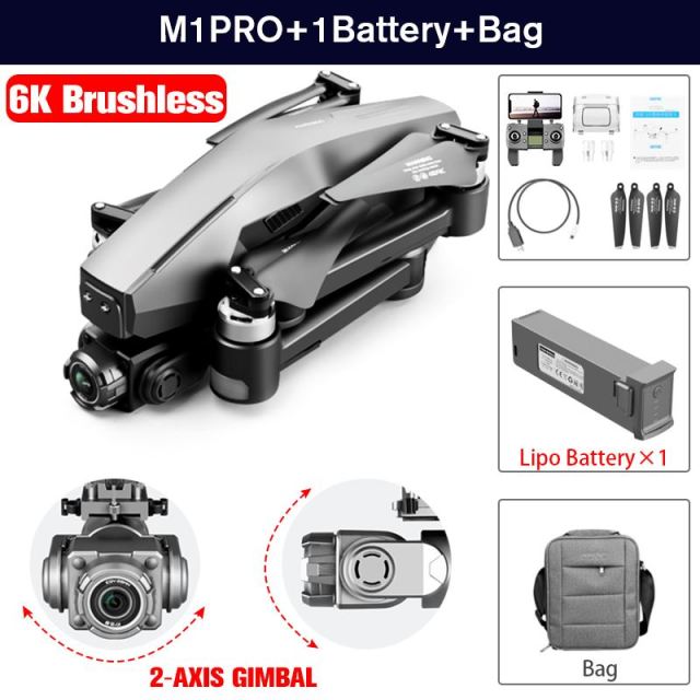 M1 GPS Drone With Two-Axis Gimbal 4K Professional Camera 5G WIFI FPV Dron Brushless Motor 30mins Distance 3km Rc Quadcopter