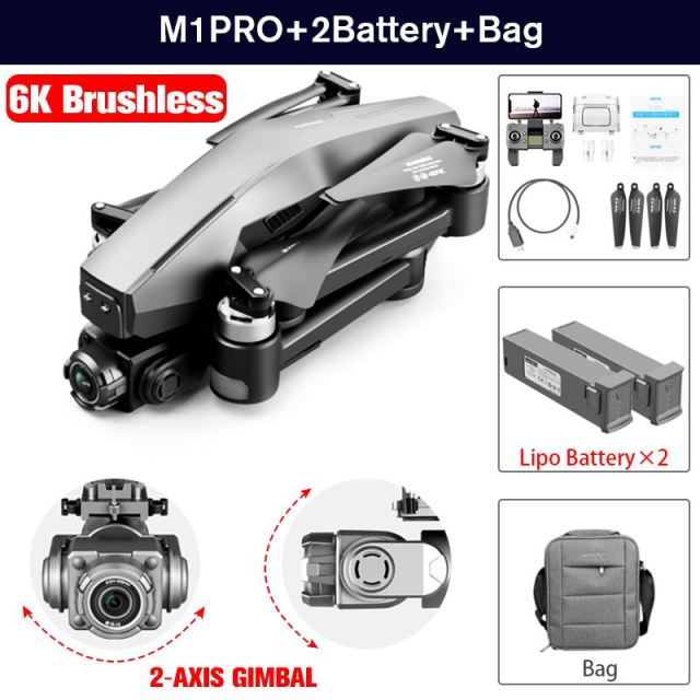 M1 GPS Drone With Two-Axis Gimbal 4K Professional Camera 5G WIFI FPV Dron Brushless Motor 30mins Distance 3km Rc Quadcopter