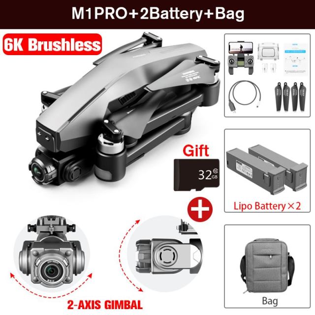 M1 GPS Drone With Two-Axis Gimbal 4K Professional Camera 5G WIFI FPV Dron Brushless Motor 30mins Distance 3km Rc Quadcopter