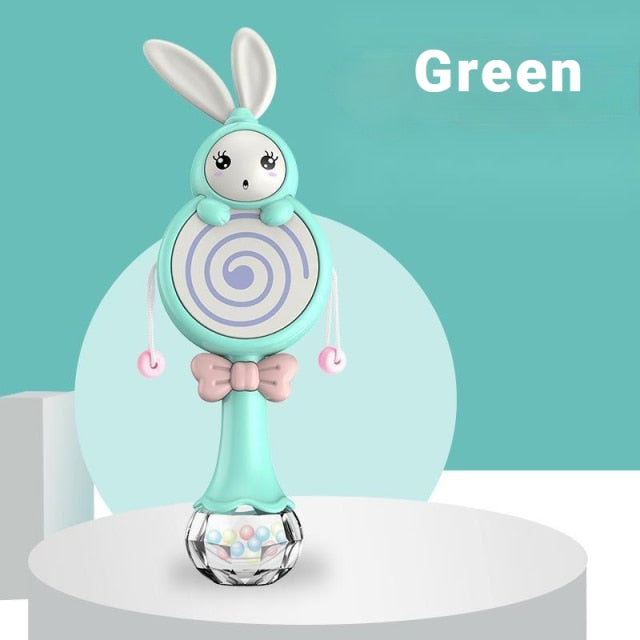 Baby Music Flashing Rattle Toys Rabbit Teether Hand Bells Mobile Infant Weep Tear Rattles Newborn Early Educational Toys 0-12M