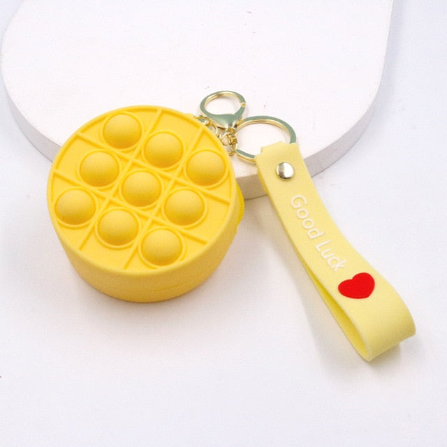 Fashion pop It Push Bubbles Toy Rainbow Unicorn Kawaii Coin Purse Children Wallet Ladies Bag Silica Gel Simple Dimple Fidget Toy