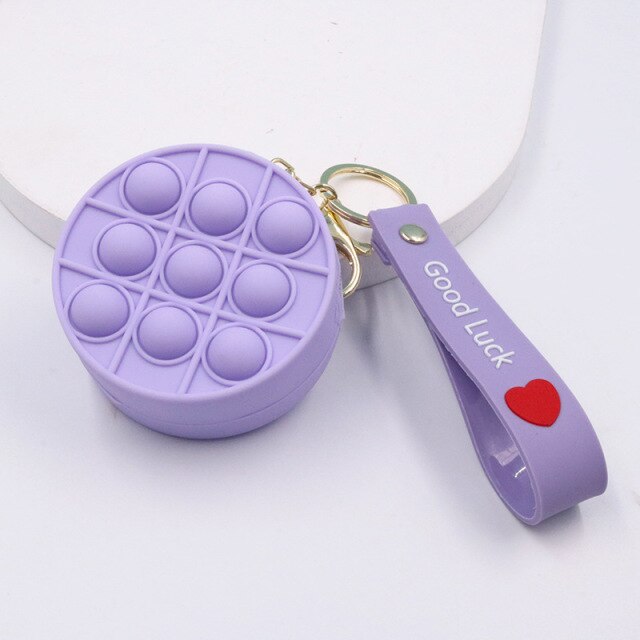 Fashion pop It Push Bubbles Toy Rainbow Unicorn Kawaii Coin Purse Children Wallet Ladies Bag Silica Gel Simple Dimple Fidget Toy