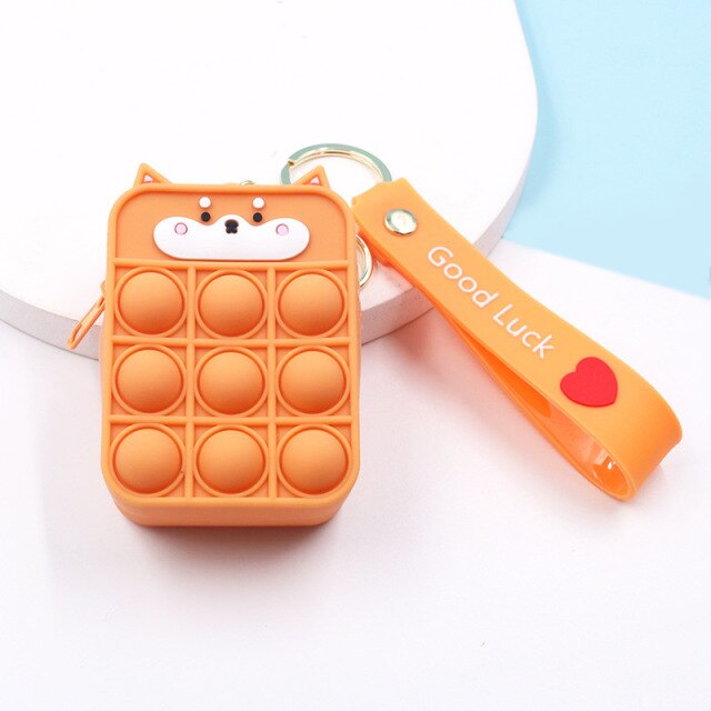 Fashion pop It Push Bubbles Toy Rainbow Unicorn Kawaii Coin Purse Children Wallet Ladies Bag Silica Gel Simple Dimple Fidget Toy