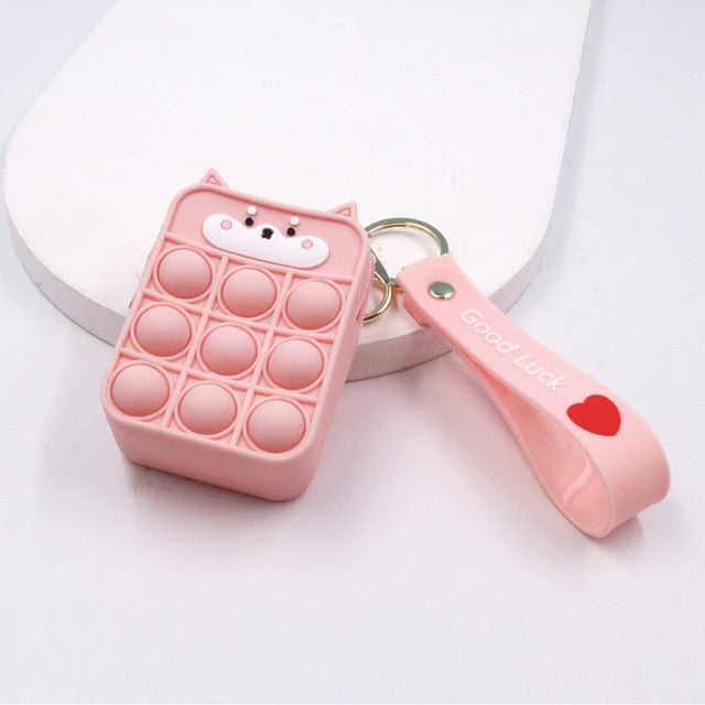 Fashion pop It Push Bubbles Toy Rainbow Unicorn Kawaii Coin Purse Children Wallet Ladies Bag Silica Gel Simple Dimple Fidget Toy