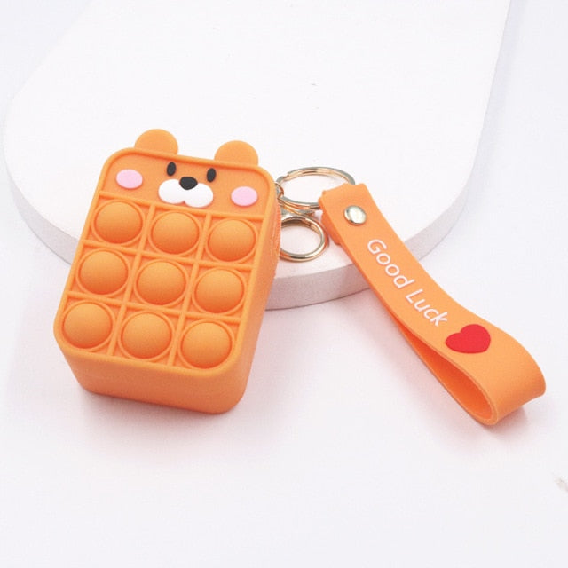 Fashion pop It Push Bubbles Toy Rainbow Unicorn Kawaii Coin Purse Children Wallet Ladies Bag Silica Gel Simple Dimple Fidget Toy