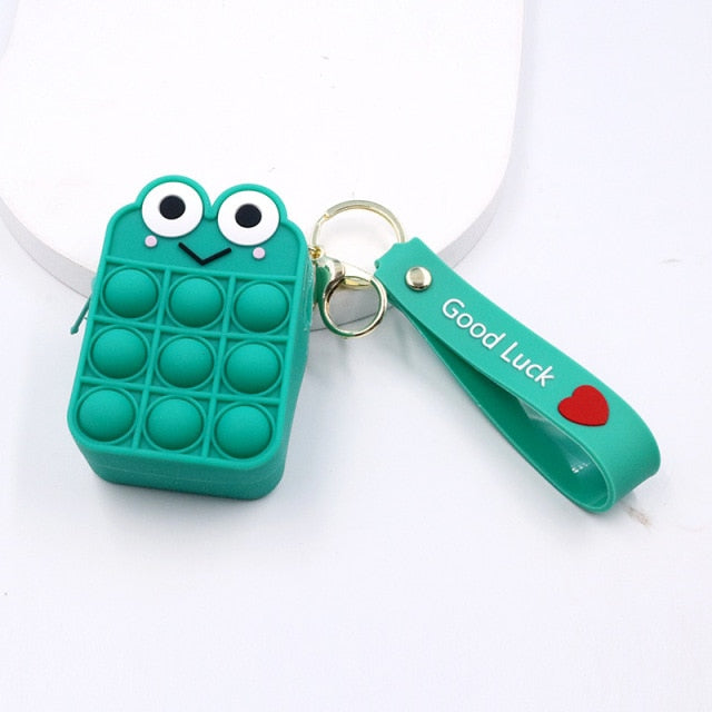Fashion pop It Push Bubbles Toy Rainbow Unicorn Kawaii Coin Purse Children Wallet Ladies Bag Silica Gel Simple Dimple Fidget Toy