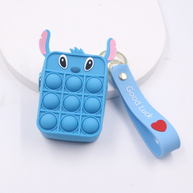 Fashion pop It Push Bubbles Toy Rainbow Unicorn Kawaii Coin Purse Children Wallet Ladies Bag Silica Gel Simple Dimple Fidget Toy