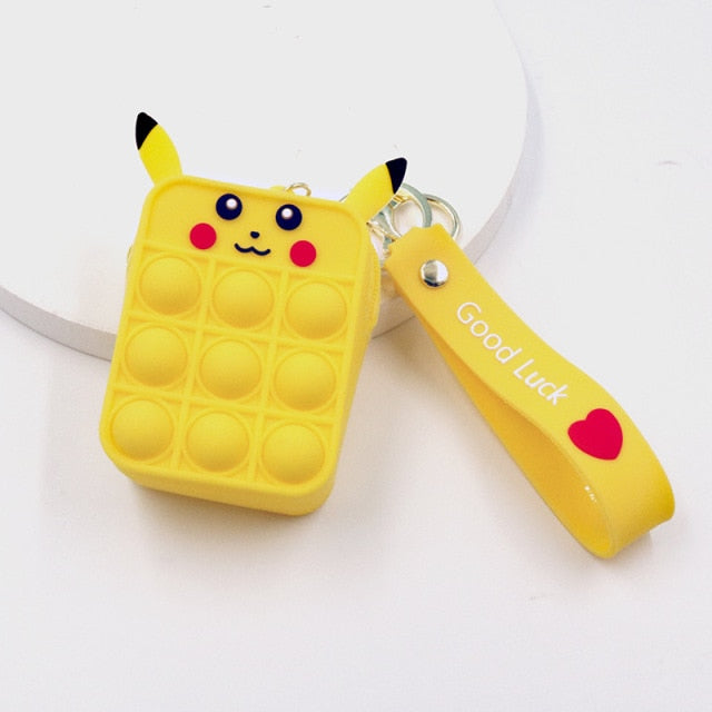 Fashion pop It Push Bubbles Toy Rainbow Unicorn Kawaii Coin Purse Children Wallet Ladies Bag Silica Gel Simple Dimple Fidget Toy