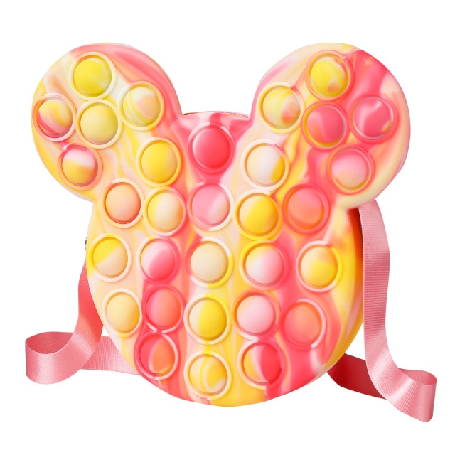 Fashion pop It Push Bubbles Toy Rainbow Unicorn Kawaii Coin Purse Children Wallet Ladies Bag Silica Gel Simple Dimple Fidget Toy