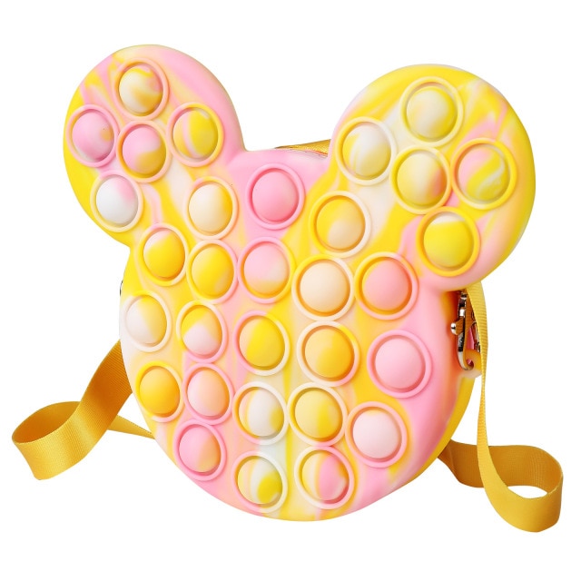 Fashion pop It Push Bubbles Toy Rainbow Unicorn Kawaii Coin Purse Children Wallet Ladies Bag Silica Gel Simple Dimple Fidget Toy