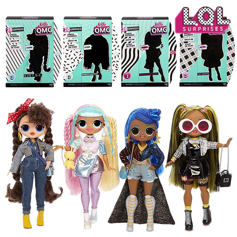 Original LOL Surprise OMG Busy B.B. Candylicious Alt Grrrl Miss Independent Fashion Dress up Doll Toy with 20 Surprises