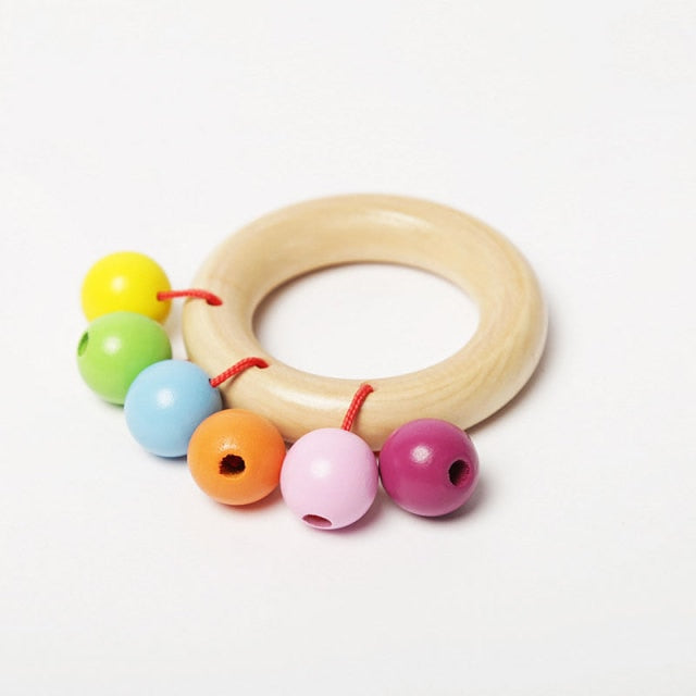 Montessori Wooden Rattles For Baby Crib Toys Baby Rattle Educational Musical Wooden Toys Games For Babies Baby Toys 0 12 Months