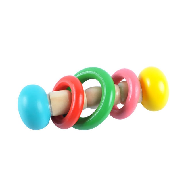 Montessori Wooden Rattles For Baby Crib Toys Baby Rattle Educational Musical Wooden Toys Games For Babies Baby Toys 0 12 Months