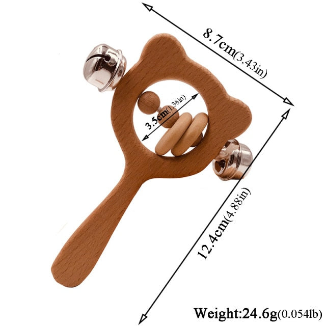 Montessori Wooden Rattles For Baby Crib Toys Baby Rattle Educational Musical Wooden Toys Games For Babies Baby Toys 0 12 Months