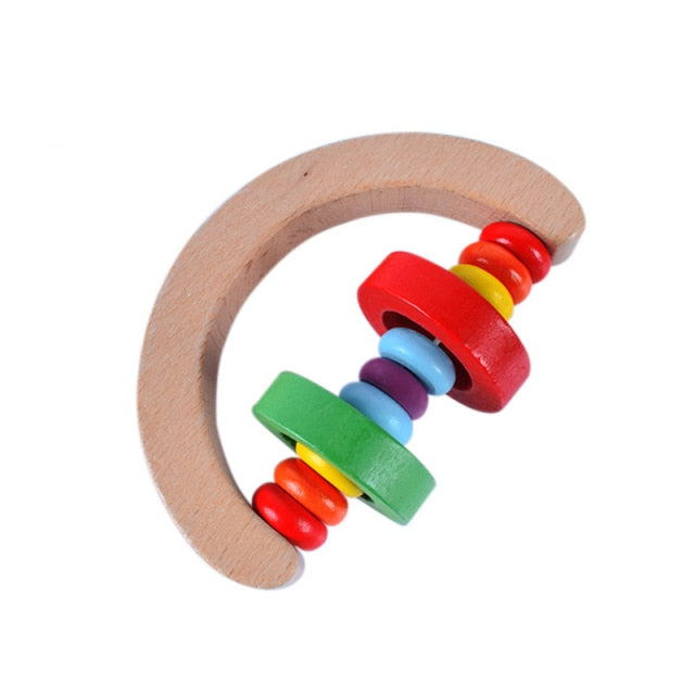Montessori Wooden Rattles For Baby Crib Toys Baby Rattle Educational Musical Wooden Toys Games For Babies Baby Toys 0 12 Months