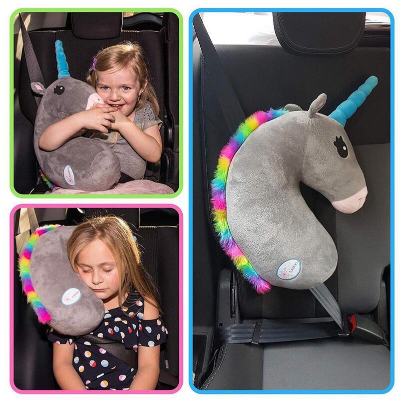 Cute Cartoon Car Sefety Seat Belt Cover Child Unicorn Pillow Seat Belt Shoulder Pad Protection Plush Padding Car Accessories