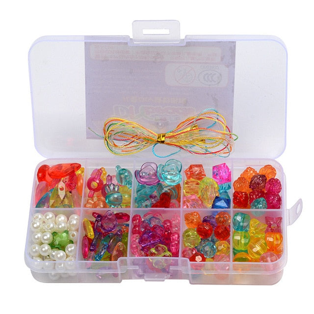 1200pcs DIY Handmade Beaded Children's Toy Creative Loose Spacer Beads Crafts Making Bracelet Necklace Jewelry Kit Girl Toy Gift