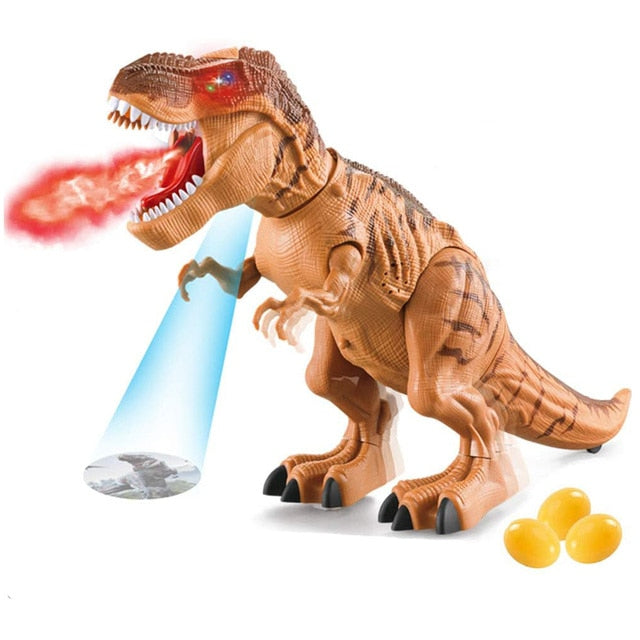 Electronic Dinosaur Toy Simulated Flame Spray Tyrannosaurus T-Rex Walking Dinosaur Toy Water Spray Red Light & Realistic Sounds