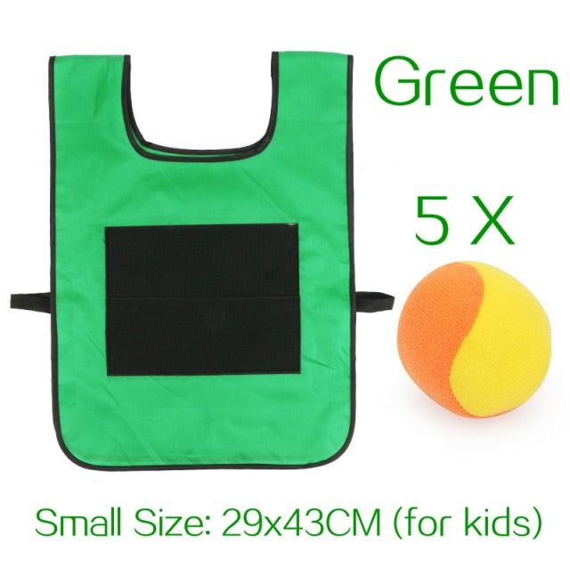 Kids Outdoor Sport Game Props Vest Sticky Jersey Vest Game Vest Waistcoat With Sticky Ball Throwing Toys For Children Sports Toy