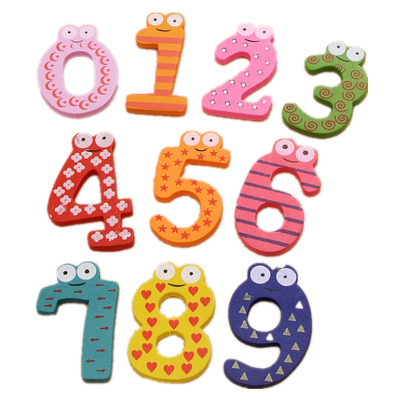 10pcs/set Montessori Baby Number Refrigerator Fridge Magnetic Figure Stick Mathematics Wooden Educational Kids Toys for Children