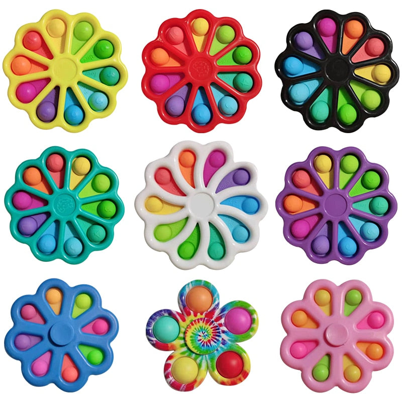 Colorful Funny Fidget Toy Hand Spinner Stress Relief 12 Sides Spinner PopIt Stress Relief Fidget Toys for Anxiety Anti-stress