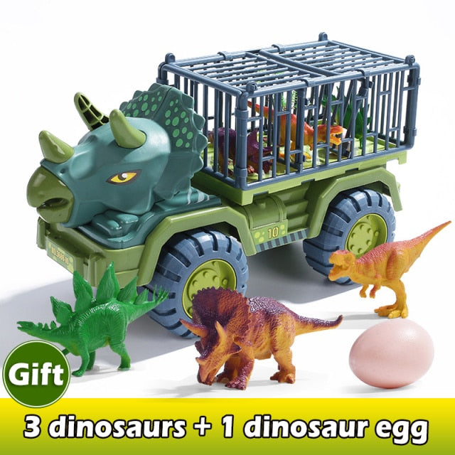 Car Toy Dinosaurs Transport Car Carrier Truck Toy Pull Back Vehicle Toy with Dinosaur Gift for Children