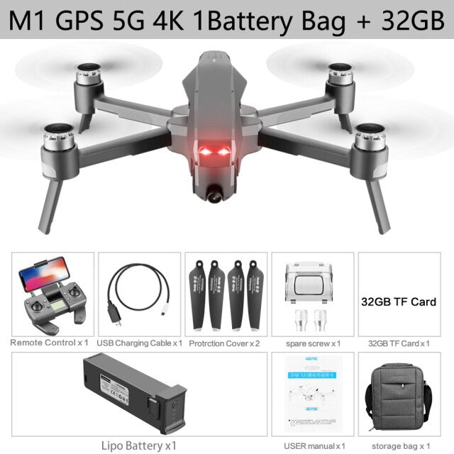 M1 GPS Drone With Two-Axis Gimbal 4K Professional Camera 5G WIFI FPV  Dron Brushless Motor 30mins Distance 3km Rc Quadcopter