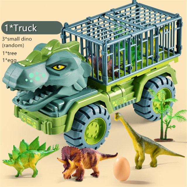 Boys Car Toys Dinosaur Truck Transport Carrier Vehicle Dino Animal Model Tyrannosaurus Rex